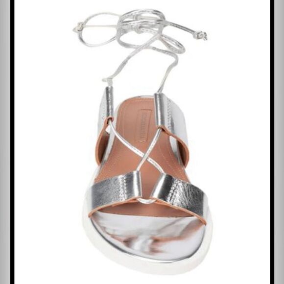 BCBG MaxAzria Sandals In Silver leather - Picture 1 of 6